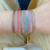 BASIC HANDMADE BRACELET IN PINK, BLUE AND GOLD