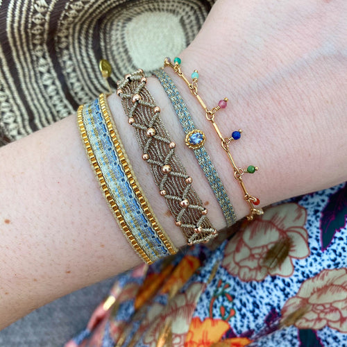 HANDWOVEN TANZANITE STONE BRACELET