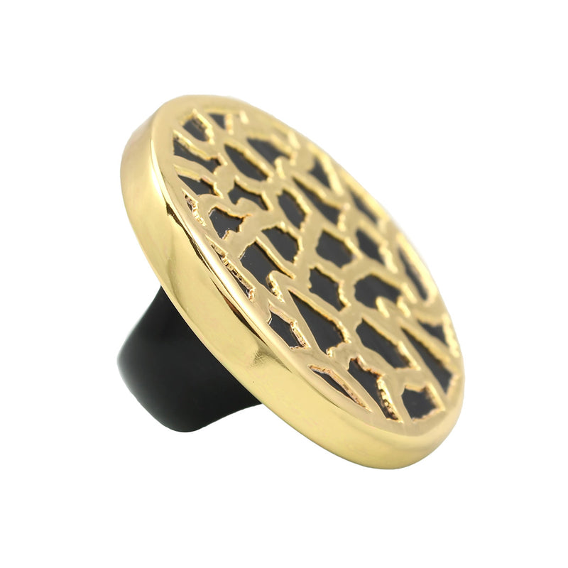Horus Horn Black Unique Cocktail Gold Ring