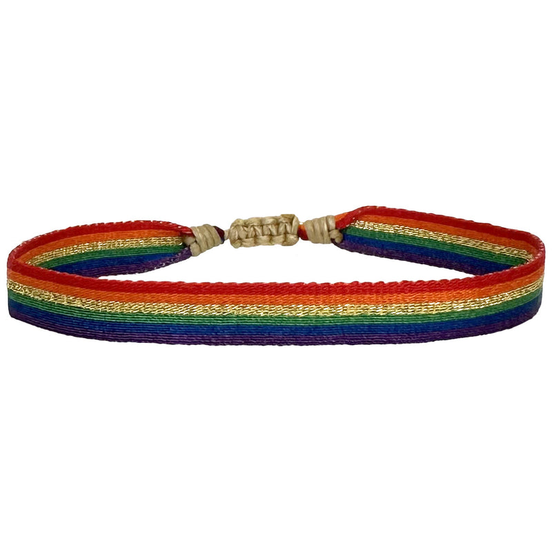 HANDMADE RAINBOW BRACELET IN SHINY GOLD