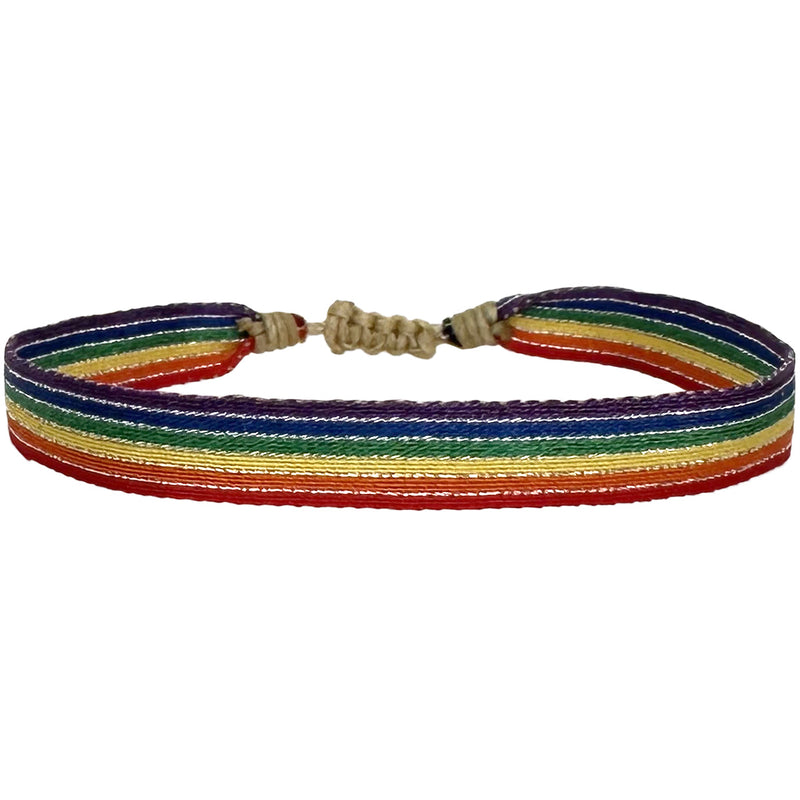RAINBOW HANDMADE BRACELET IN SHINNY SILVER