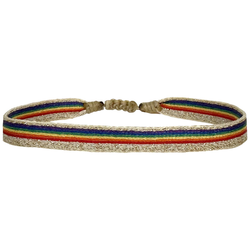 HANDMADE RAINBOW BRACELET IN SHINY GOLD