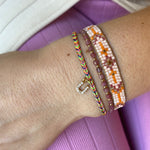 PETITE HANDMADE BRACELET FEATURING LETTER U ZIRCON CHARM