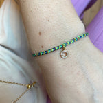 PETITE HANDMADE BRACELET FEATURING LETTER O ZIRCON CHARM