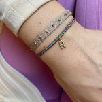 PETITE HANDMADE BRACELET FEATURING LETTER R ZIRCON CHARM
