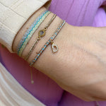 PETITE HANDMADE BRACELET FEATURING LETTER D ZIRCON CHARM