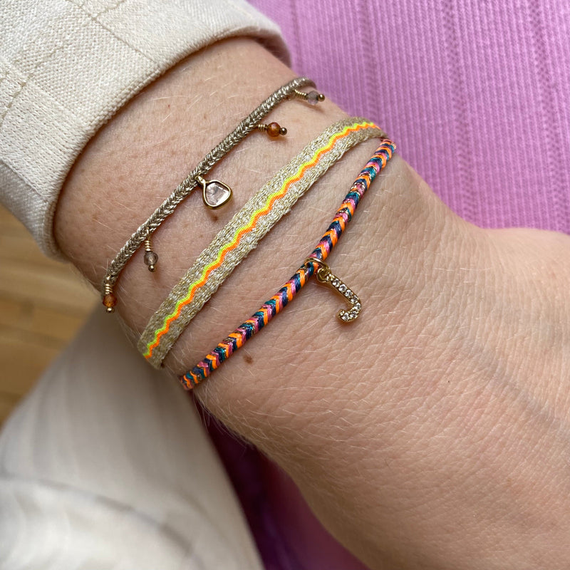 PETITE HANDMADE BRACELET FEATURING LETTER J ZIRCON CHARM