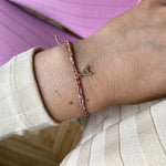 PETITE HANDMADE BRACELET FEATURING LETTER A ZIRCON CHARM