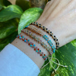 HANDMADE MARA BRACELET FEATURING SPINEL SEMI-PRECIOUS STONES AND GOLD FILLED BEADS