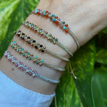 HANDMADE NORA BLACK AND GOLD BRACELET FEATURING SPINEL SEMI-PRECIOUS STONES