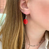 VEGETABLE IVORY EARRING IN RED TONES
