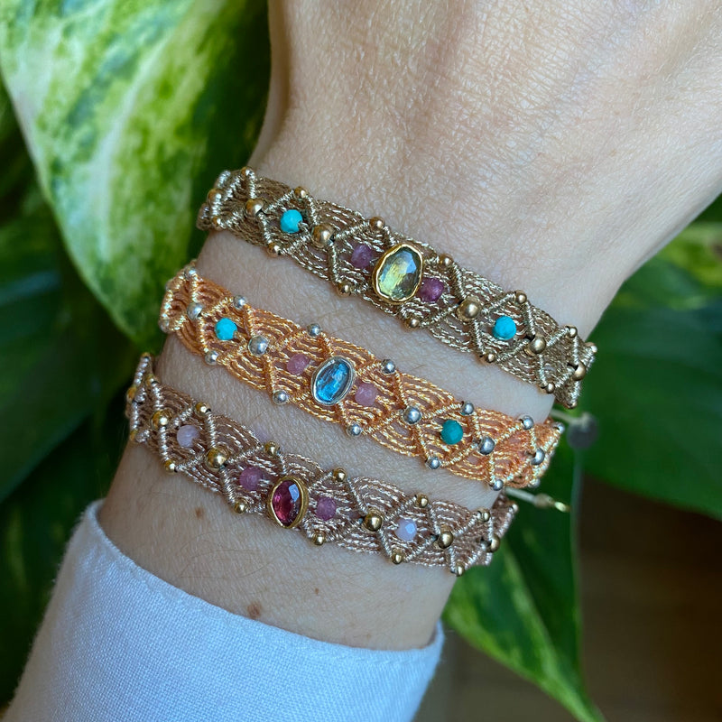 STONEWEB HANDMADE BRACELET FEATURING GREEN TOURMALINE STONE