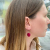 VEGETABLE IVORY EARRINGS IN FUCHSIA