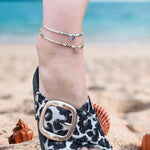 HEART ANKLET IN SILVER & NEUTRAL TONES