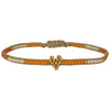 HANDWOVEN HEART BRACELET IN ORANGE AND GOLD
