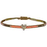 HANDWOVEN HEART BRACELET IN BRIGHT TONES AND SILVER