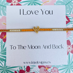 HANDWOVEN HEART BRACELET IN ORANGE AND GOLD