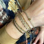'- Watermelon tourmaline Stones  - Vermeil faceted beads  - Width 2mm  -Women bracelet  - Adjustable bracelet  -Can be worn in the  water