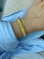 SINGLE HANDWOVEN BRACELET IN MUSTARD & GOLD