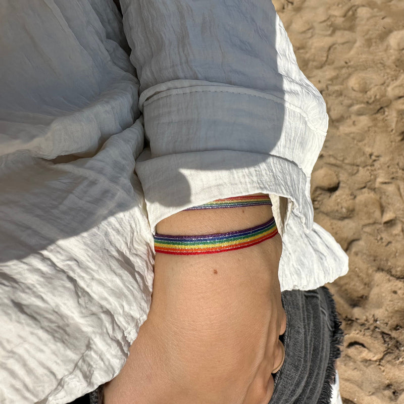 HANDMADE RAINBOW BRACELET IN SHINY GOLD