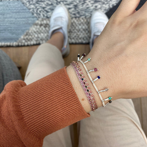 SILVER CHARMS HANDWOVEN BRACELET