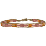 HANDMADE BEADED BRACELET IN ORANGE AND PINK TONES