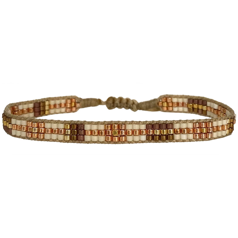 HANDMADE BEADED BRACELET IN NEUTRAL TONES