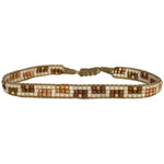 HANDMADE BEADED BRACELET IN NEUTRAL AND COPPER TONES