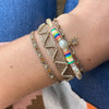 MOTHER OF PEARL & VYNIL BEADS BRACELET WITH GOLD DETAILS