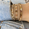HANDMADE BEADED BRACELET IN NEUTRAL AND COPPER TONES