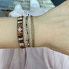 HESSONITE STONES & SILVER BEADS HANDWOVEN BRACELET