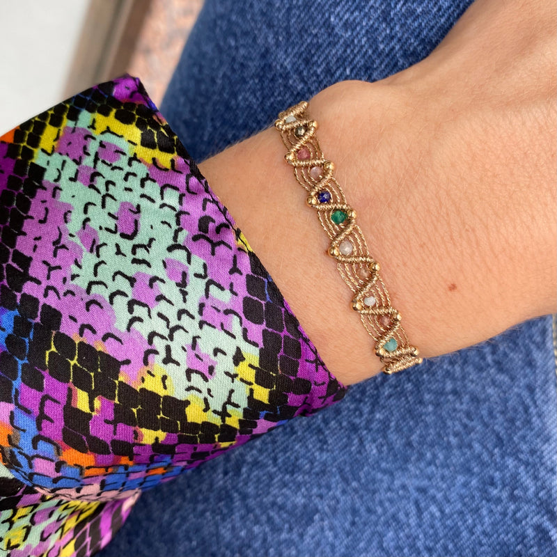 COLORSWEB HANDMADE BRACELET IN GOLD TONES