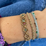 HANDMADE PEACOCK BRACELET IN BLUE AND SILVER TONES