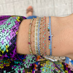 HANDMADE PEACOCK BRACELET IN BLUE AND SILVER TONES