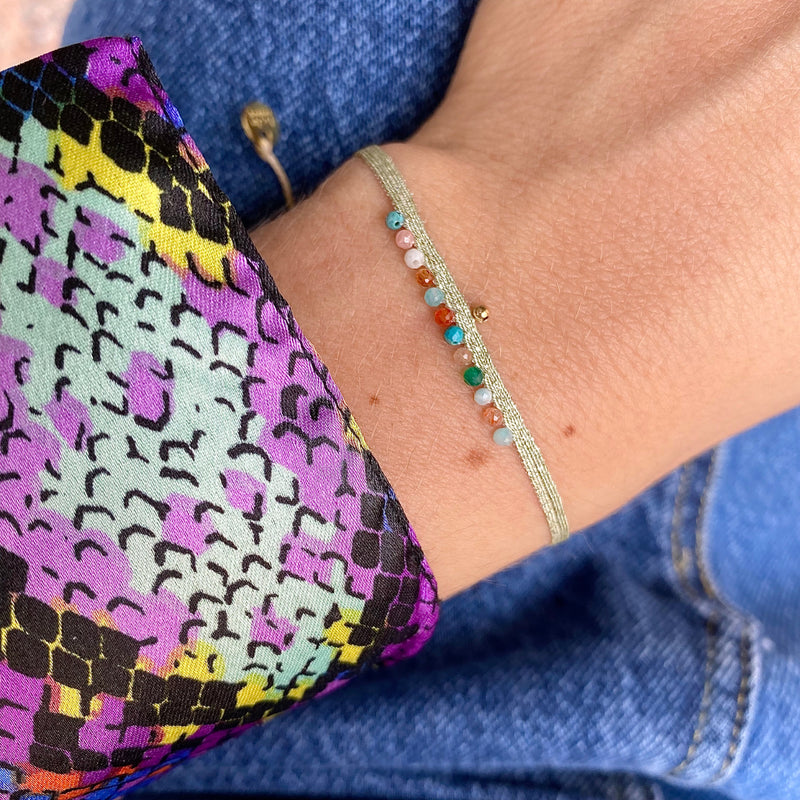 HANDMADE PEACOCK BRACELET IN GREEN AND GOLD TONES