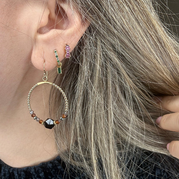 SPINEL & GOLD EARRINGS
