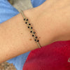 HANDMADE NORA BLACK AND GOLD BRACELET FEATURING SPINEL SEMI-PRECIOUS STONES