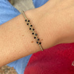 HANDMADE NORA BLACK AND GOLD BRACELET FEATURING SPINEL SEMI-PRECIOUS STONES