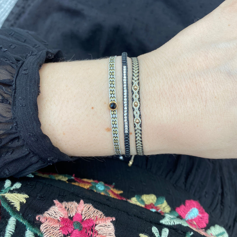 SPINEL STONE HANDWOVEN BRACELET