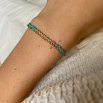 HANDMADE MARA BRACELET WITH TURQUOISE AND ROSE GOLD BEADS