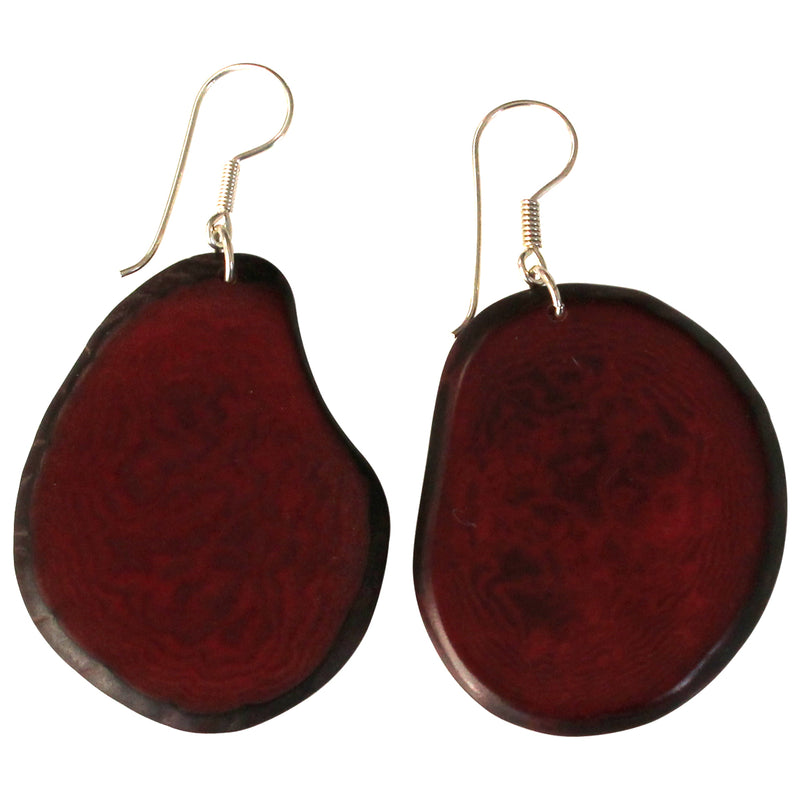 VEGETABLE IVORY EARRINGS IN DARK FUCSIA