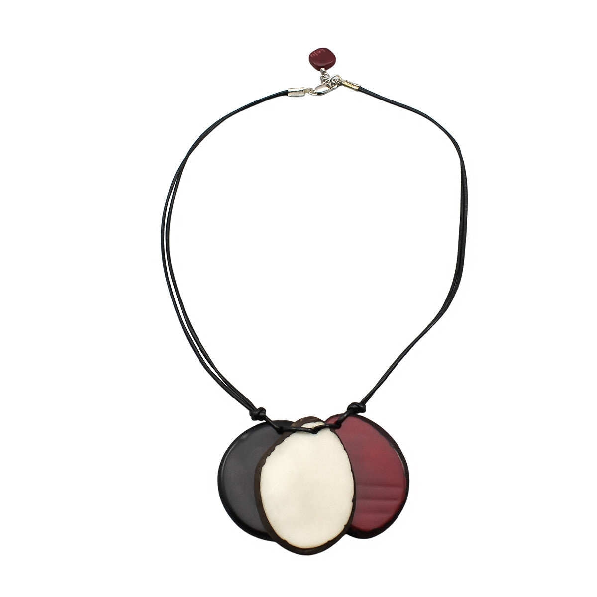 Red, White and Black Mix Vegetable Ivory Necklace