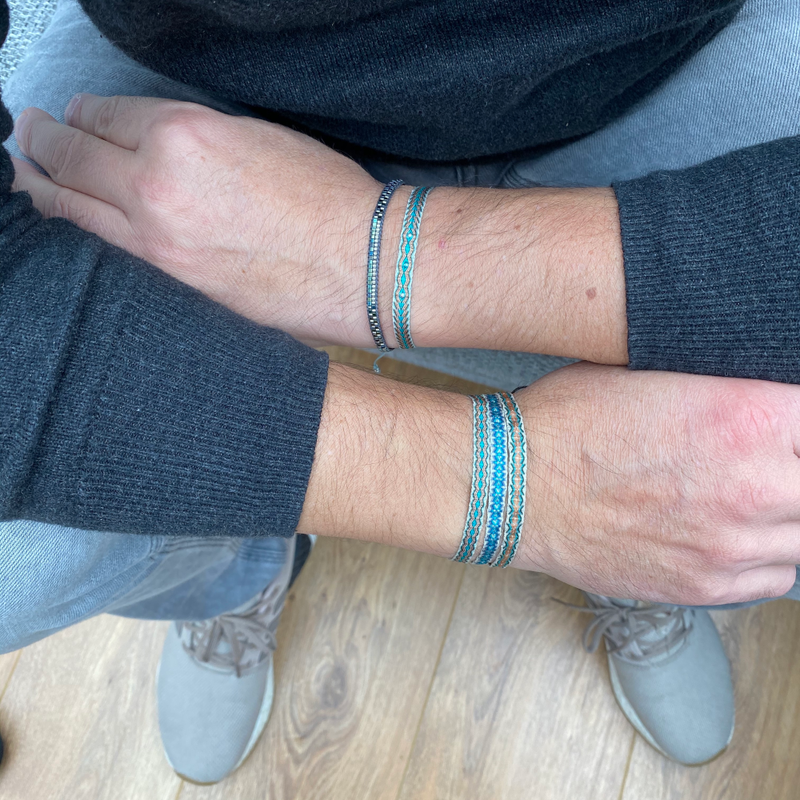 SET OF TWO HANDWOVEN BRACELETS FOR HIM