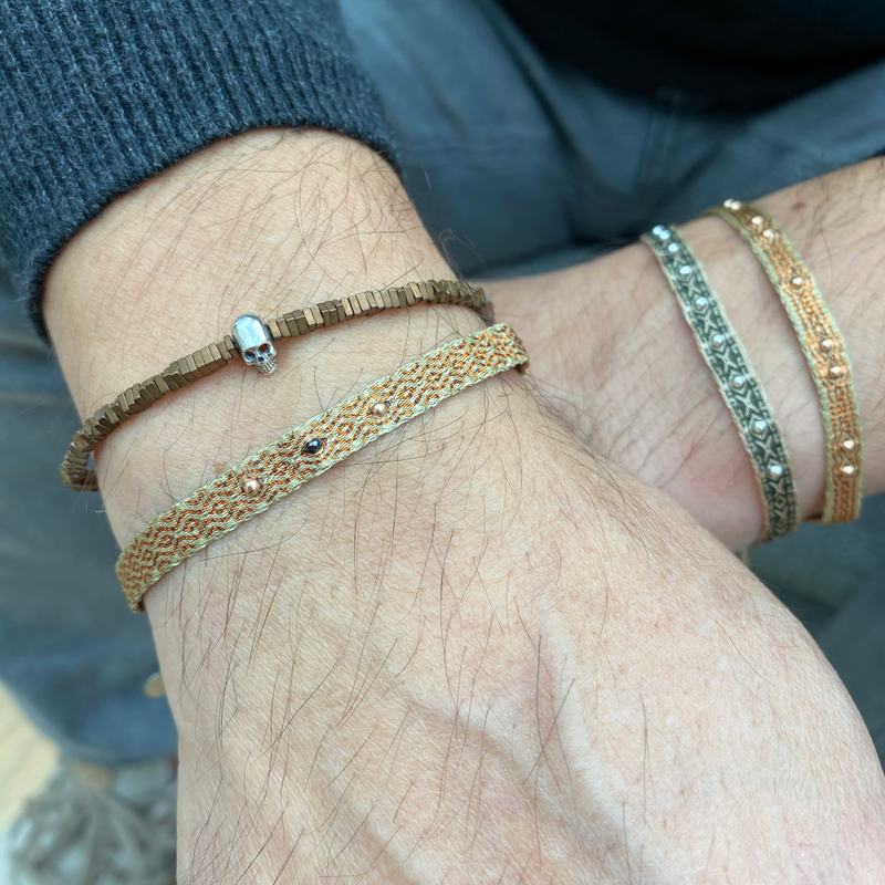 HANDWOVEN BLACK DIAMOND BRACELET FOR HIM