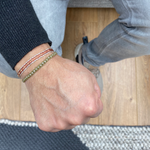 GREY DIAMOND BRACELET FOR HIM IN ORANGE TONES