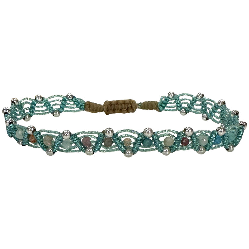 HANDMADE MACRAME BRACELET WITH SILVER FOR KIDS
