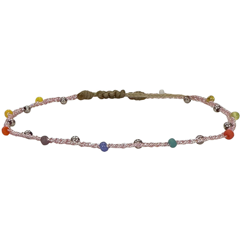 HANDMADE KIDS BRACELET IN SILVER AND PINK TONES