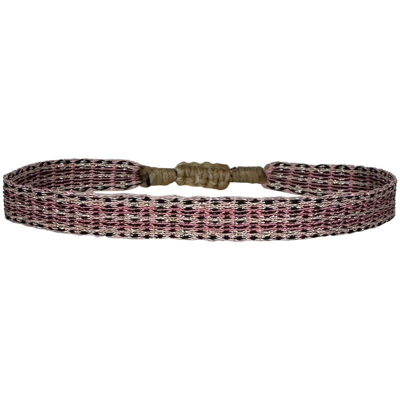 BASIC HANDMADE BRACELET IN PINK AND SILVER TONES