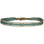 BASIC HANDMADE BRACELET IN GREEN AND BEIGE TONES
