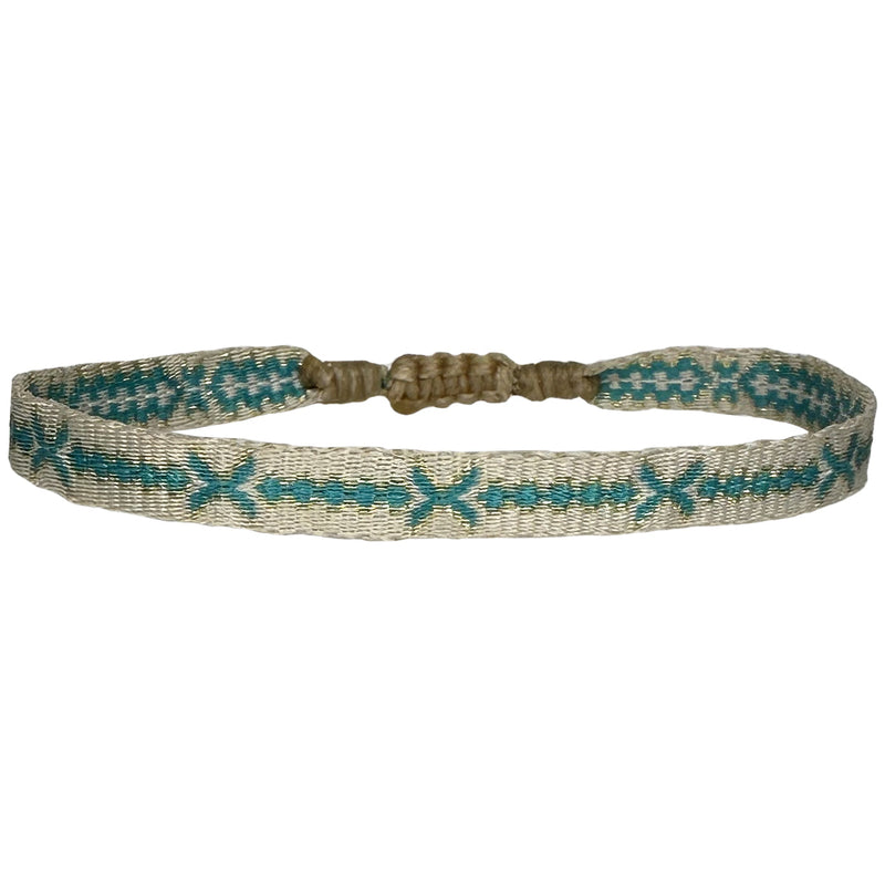 BASIC HANDMADE BRACELET IN GREEN AND BEIGE TONES